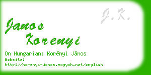 janos korenyi business card